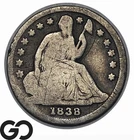 1838 Seated Liberty Half Dime, Large Stars