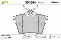 Valeo Bremsbelagsatz, Scheibenbremse 301664 FüR CitroËN Peugeot