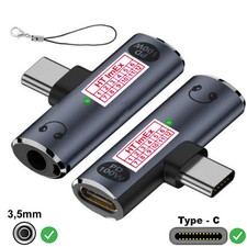 USB C Y 2in1 Kopfhörer AUX + Laden PD100W Adapter für Nexoc, Packard Bell Tablet