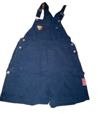 Womens Vintage Walt Disney Whinnie The Pooh Bear Blue Cotton Bib Shorts Size Lg