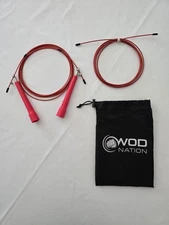 WOD Nation Adjustable Speed Jump Rope two cables - RED Free Shipping