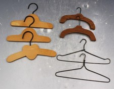 7 Vintage Wood  Metal Doll Clothes Hangers