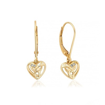 Clogau walisische Ohrhänger 9 kt Gelb- & Rotgold ewige Liebe Neu 7 mm x 7 mm