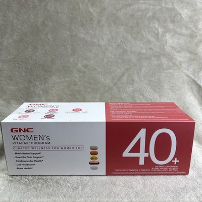 GNC Womens 40+ Vitapak Multivitamin Stress Bone Skin Support 30 Packs Exp 03/27