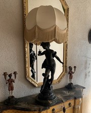 Jungendstil bronze Skulptur von Auguste Moreau als Stehlampe gearbeitet um 1905