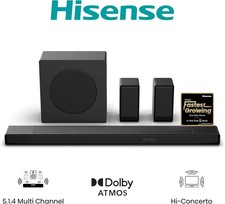 Hisense AX5140Q AX Series 5.1.4 Channel Soundbar with Rear Speakers & Subwoofer