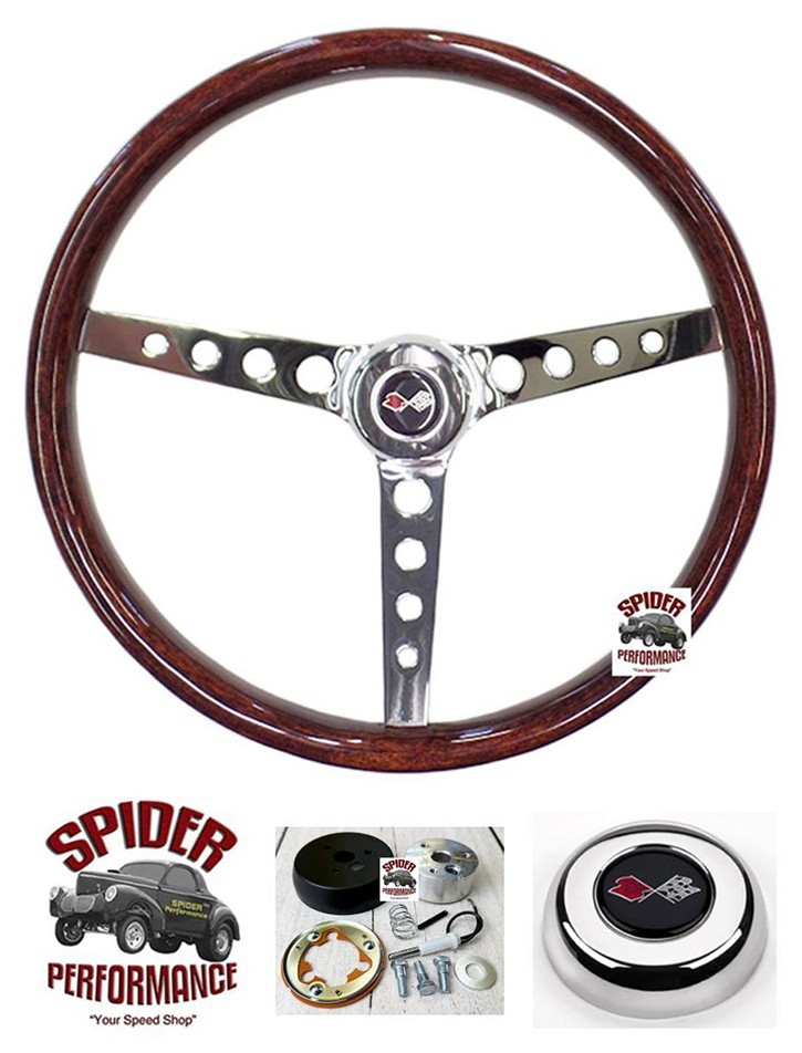 パーツ ALL WOOD Steering Wheel 1969-89 Cadillac Deville Fleetwood Classic Wood Steering