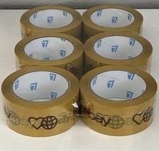 6 Rolls Official eBay Brand Logo Yellow Packing Packaging Tape Shipping 2" X 75