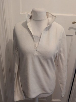 Damenpullover Primark Größe Medium weiß weich Kragen Reißverschluss Pulli