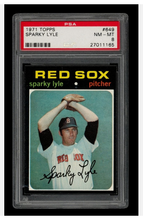 1971 TOPPS Sparky Lyle SP Short Print #649 PSA 8 NM MT