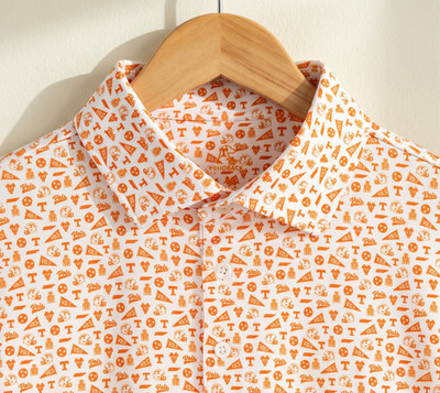  Rhoback The Tennessee Gameday Polo Horizon Orange Print Collegiate Team Shirt