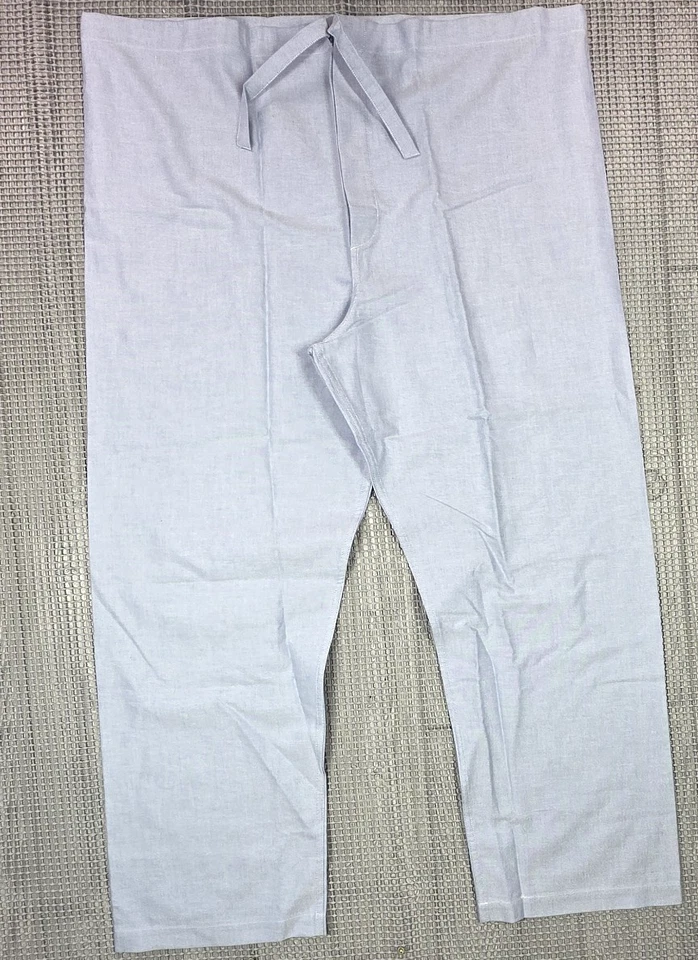 Conjunto de pijama Brooks Brothers azul Oxford algodão botão para cima calça cordão GG - Imagem 4 de 4