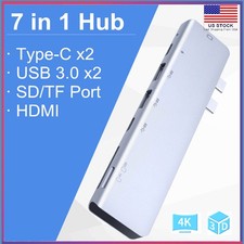 Type C USB 3.1 to USB-C 4K HDMI USB 3.0 Adapter Cable 7 in 1 Hub For Macbook Pro
