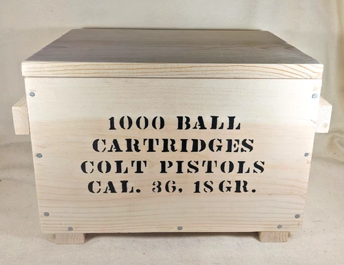Colt Pistol Ammo Box - 1000 Ball Cart. Cal. 36, 18 GR. w/Removable Tray