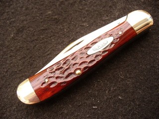 Vintage Case XX USA 6249 Copperhead Pretty Red Bone Knife 6 dot 1974 NM