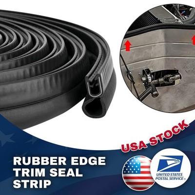 4M Car Door Trim Edge Strip Lock Guard Moulding Rubber Seal Protector Black