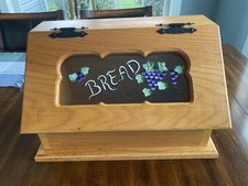 Vintage Wooden Hardwood Bread Box. Amish made. Rustic/farmhouse