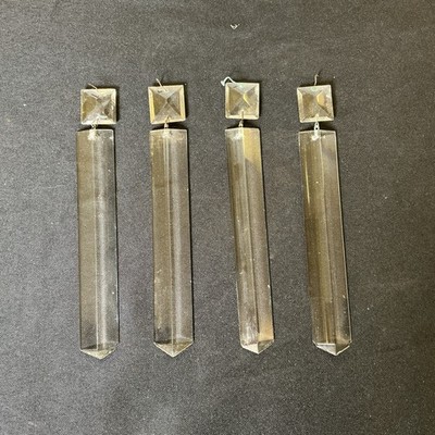 4 Crystal Colonial Rectangular Chandelier Luster Lamp Glass Prism