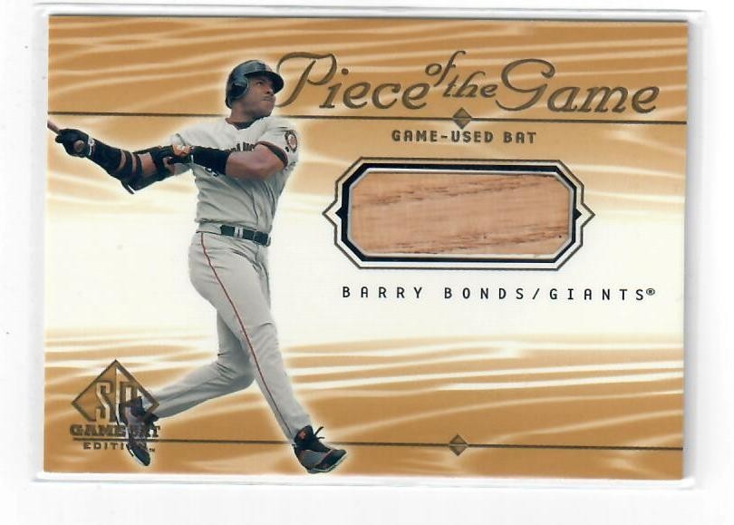 Barry Bonds  2001 SP Game Bat Piece Of The Game  Giants