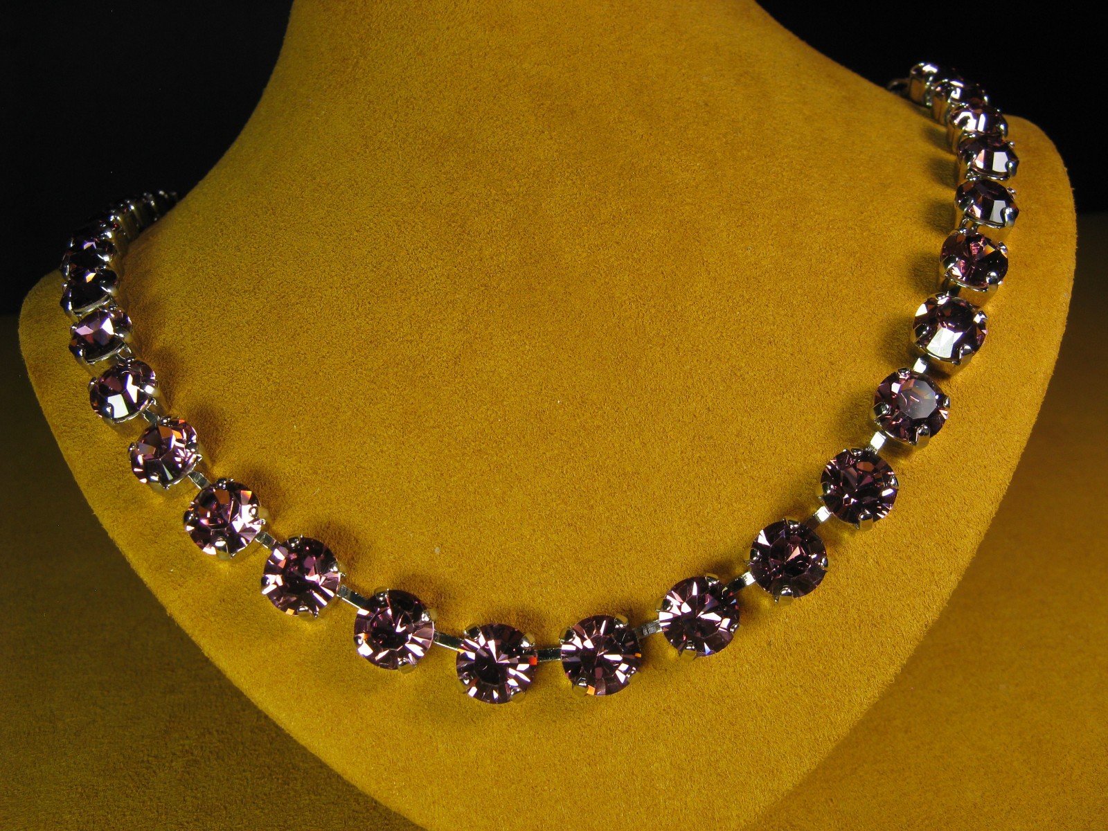 MARIANA JEWELRY NECKLACE SWAROVSKI CRYSTALS Rhod Pl Purple Tennis Christmas Gift