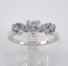 Lab-Created Aquamarine 2.Ct Heart Cut Wedding Promise Ring 14K White Gold Plated