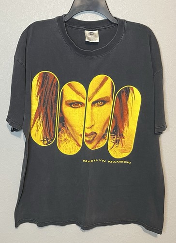 T-shirt Vintage Marilyn Manson XL 1996 - Manches Longues, Tournée Winterland "When I'm God", Occasion