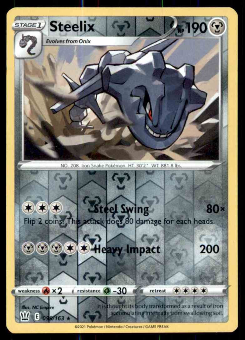 2021 Pokemon Sword & Shield Battle Styles - Reverse Foil Steelix Holo R #99
