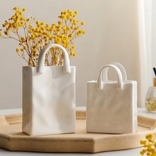 Purse Vase for Flower Flowers Display Farmhouse Vases Nordic White Home Decor