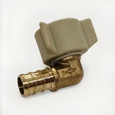 (25) Brass Swivel Elbow Adapter Lead Free 1/2" PEX Crimp x 1/2" NPT Female