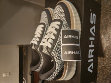 AIRHIAS Mens Black/White Woven Low Top Lace-U...