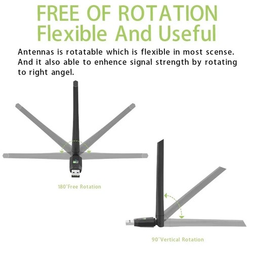 Adaptateur USB WiFi Bluetooth 5.0 600 Mbps Antenne Wi-Fi 2,4 G 5 GHz Bande1658 - Photo 2/8
