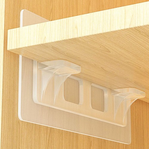 24 Pieces Adhesive Shelf Bracket, Double Row Reinforced Design Shelf Support ...