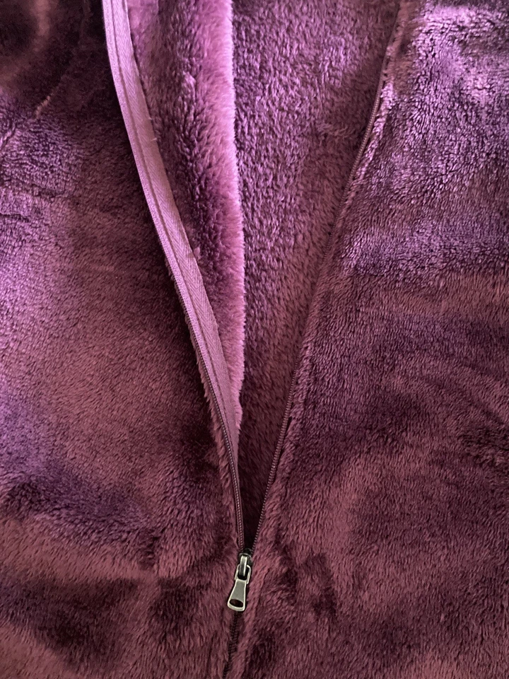 Chaqueta polar suave con cremallera completa borgoña Exertek para mujer con bolsillos talla XL Foto 4 de 4
