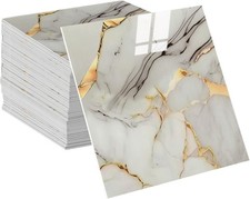 10 Pieces Peel and Stick Backsplash Wall Tiles PVC 11.8"x 11.8" Waterproof Marbl