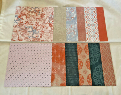 Stampin Up Woven Threads Scrapbook Paper 6'' x 6'' DSP-12 Sheets-Craft-Lot-Vintage