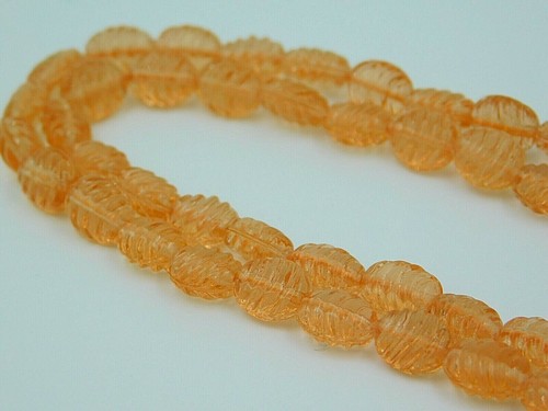 Beautiful Hydro Champagne Quartz Oval Carved Loose Beads Strand 9x7mm 14" Inches - Picture 6 of 6