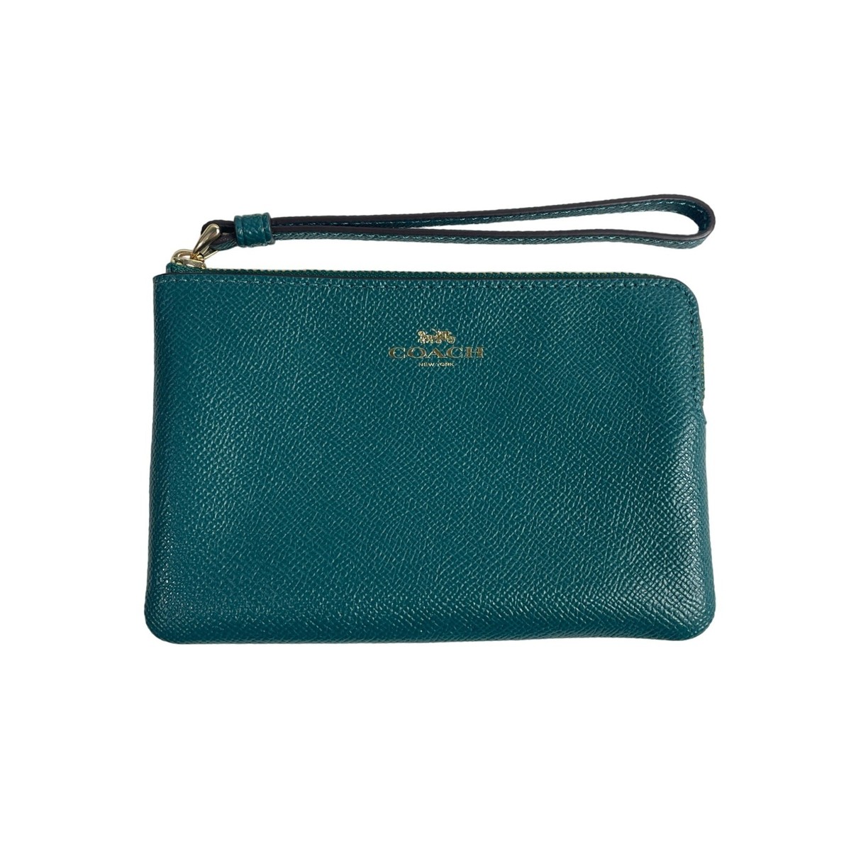 新品 【COACH ブルー グリーン エメラルド バッグ】 Coach Women's Emerald Green Wristlet Purse Sz S | eBay