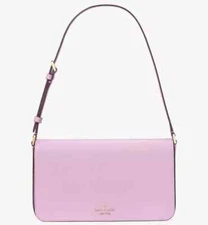 Kate Spade Staci Pink Leather Flap Shoulder Bag Berry Cream Purse KF371 NWT
