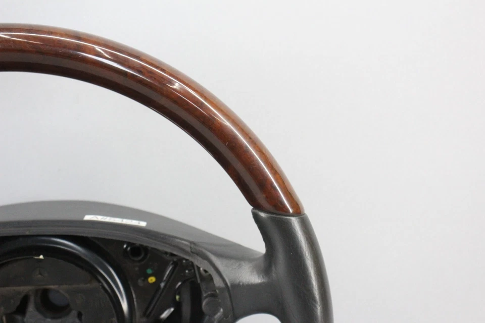 ✅ 00-06 Volante conductor Mercedes W220 S600 S500 CL600 madera negra OEM Foto 3 de 4