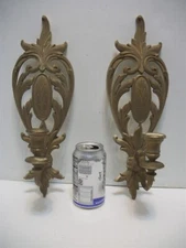 Pair Syroco Gold Candle Sconces #4331  1962 14" tall