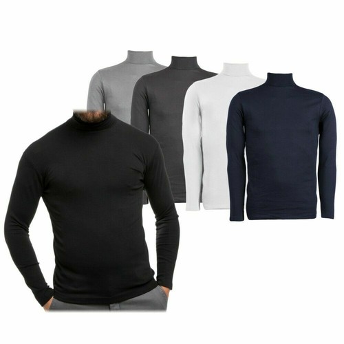 Maglia Uomo Dolcevita Lupetto Termico Collo Alto Interno Felpato Slim Fit  KA29 | eBay