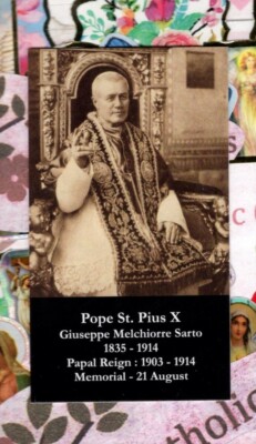 Pope Saint Pius X + Quotes (2'' x 3 1/2'') Paperstock Holy Card
