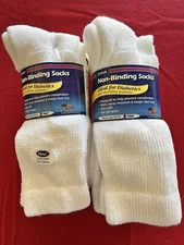 2 Packs of 3 J.T. Foote Men's 10-13 Non-Binding Diabetic Crew Socks