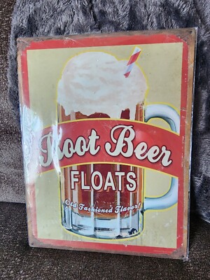 RETRO LOOKING Root Beer Floats Tin Sign 12 x 15.75 Inches