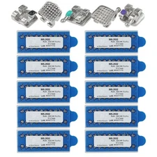 10 Sets Dental Orthodontic Brackets Mini Roth 022 345 Hooks Metal Braces MIM 5-5