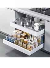 Expandable Pull Out Cabinet Organizer Adhesive,Peel And Stick 12.4  x20.47  White