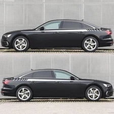 Car Body Side Door Waist Line Racing Long Stripe Vinyl Film Decal Stickers White