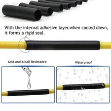 Heat Shrink Tubing 4:1 Ratio 30Ft Cable Wrap Insulation Connection Kit 1/4" USA