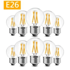 10Pack G50 LED Light Bulbs Dimmable 4W 6W E12 E26 Chandelier Ceiling Fan Lamp