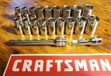 Craftsman 20 Pc 14 Sae And Mm Socket Set 6pt Extensions Craftsman 20 Pc 14 Sae And Mm Socket Set 6pt Extensions